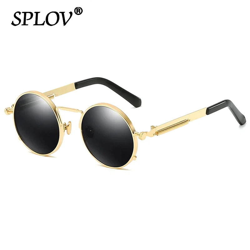 Super gorące okulary przeciwsłoneczne Steam Punk spolaryzowane mężczyźni kobiety Retro okrągłe okulary przeciwsłoneczne marka designerskie okulary Vintage Circle okulary do jazdy