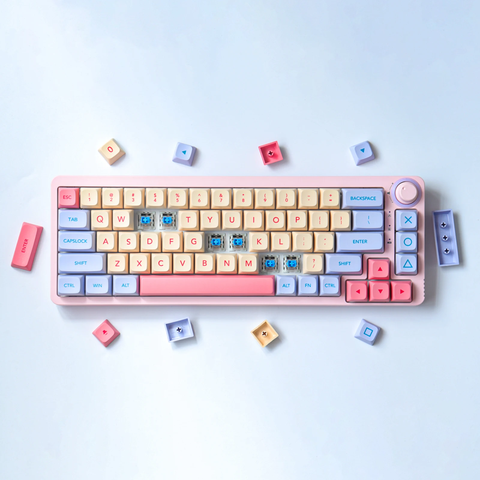 GMK Cotton candy  PBT Keycap 143 Keys XDA Profile DYE-SUB Personalized GMK Cotton candy keycaps For Mechanical Keyboard