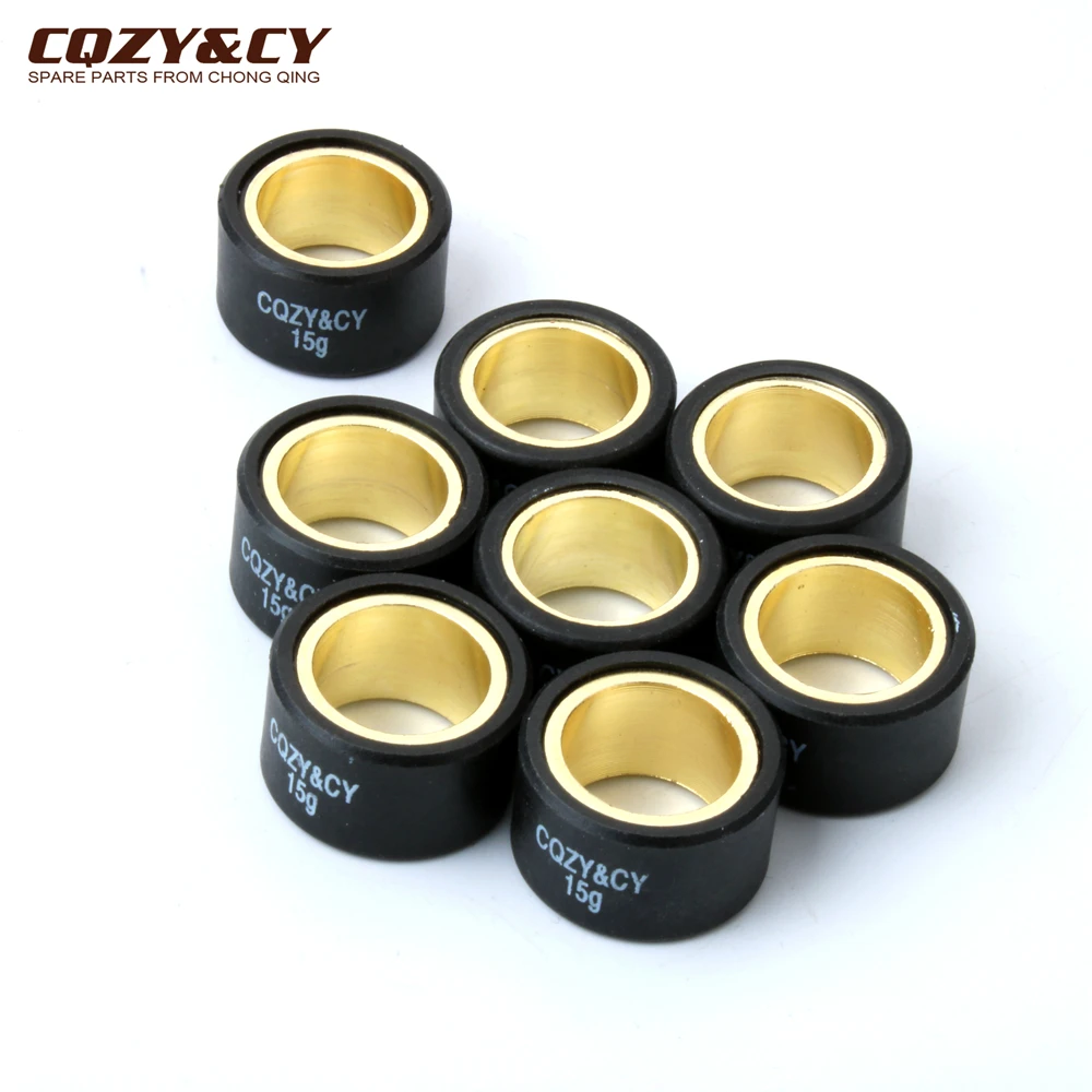 8pc Variator Racing Roller Weights 15g 17g 25x15mm For Yamaha Yp400 Majesty Abs 400cc Xp T-Max 500cc 530cc 5RU176325000