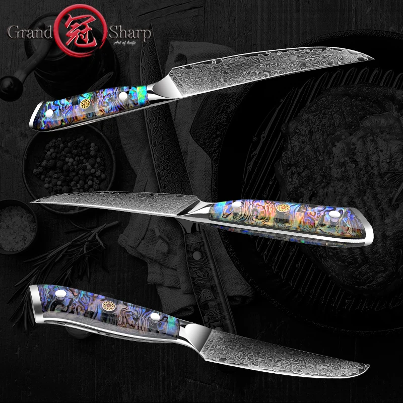 Premium Quality Steak Knife  Japanese Damascus Steel Chef Kitchen Knives Cutlery Dining Cookware Tools Tomato Knife NEW