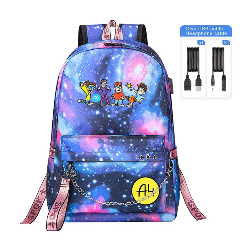 A4 Lamba Friend Cartoon school backpack Merch A4 USB Backpack Children Bookbag For Teenage Boy а4 мерч Laptop Shoulder Bag