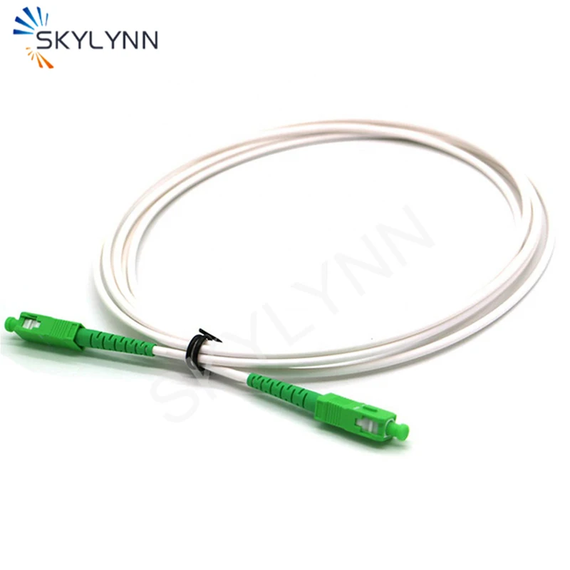 Imagem -02 - Cabo de Remendo Branco da Fibra Ótica do Núcleo 3.0 mm de sx do sm G652d para Ftth Skylynn 50 Peças Medidor sc Apc sc Upc Os2