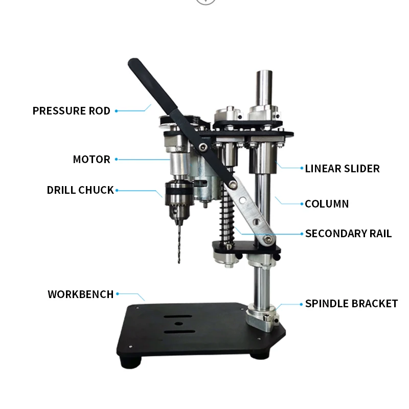 B10 Chuck Bench Drill Desktop Mini Portable Drilling Bracket 220V Precision DIY Variable Speed Drilling Machine Precision