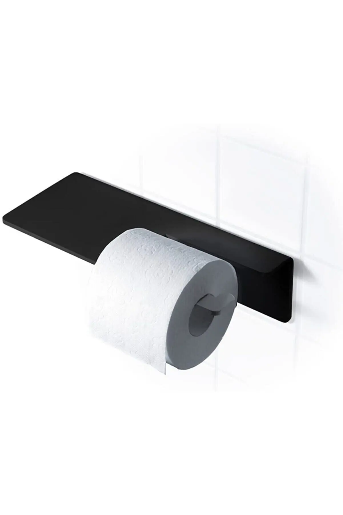 Metal quality heavy White black Modern Toilet Paper Hanger, Wc Paper Holder 28 cm x 12 cm x 3 cm 2 mm made of metal