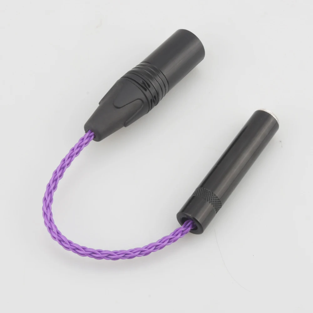 Nowy HIFI 4-Pin XLR męski zrównoważony do 6.35mm 1/4 kobiet pojedyncze Coppe posrebrzane Adapter Audio kabel 6.35mm do XLR