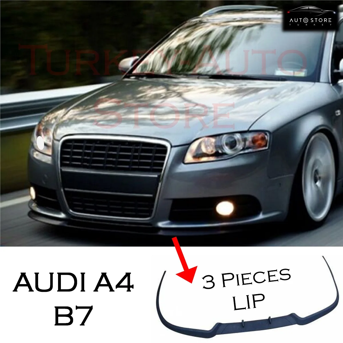 For Audi A4 B7 S4 RS4 FR Bumper Lip Car Accessories Automotive Products Tuning Spoiler Universal Exterior Body Kit Front 3pcs