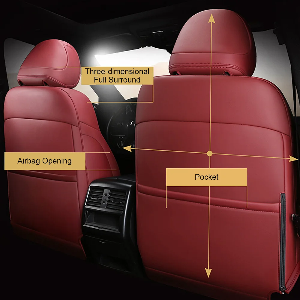 Für Tesla Model S 2015 2016 2017 2018 2019 2020 2021 2022 2023 Maßgefertigte PU-Leder Autositzbezüge Set Schutz Zubehör – Detail 34