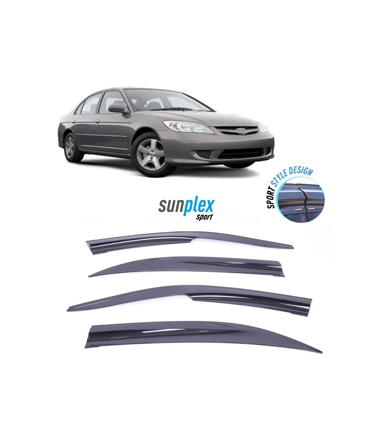 

Windshield For HONDA CIVIC 2001-2006 4 Pcs. 1ST CLASS Rain Wind Deflector Sunshade Curtains MODIFIED AUTO STYLING ACCESSORIES