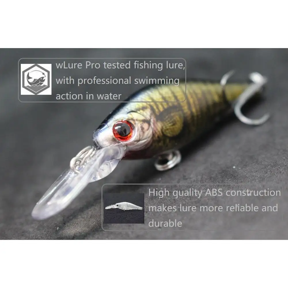 wLure Fishing Lures Lifelike Colors Crankbait Casting Lure with Quality Treble Hook 7.2g 8.5cm Jerkbait Custom Painting HM515
