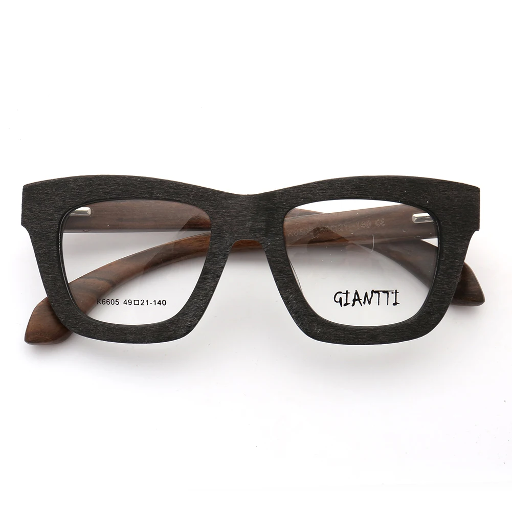 Women Vintage Wooden Glasses Frames Men Wood Eyeglass Frames Oversized Fashionable Square Retro Rx Eyeglasses Frames Optical