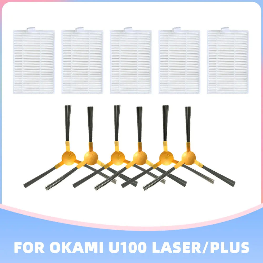 เปลี่ยนประสิทธิภาพสูง HEPA Filter Spin แปรง Mops สำหรับ Okami U100เลเซอร์ Plus เครื่องดูดฝุ่นอุปกรณ์เสริม