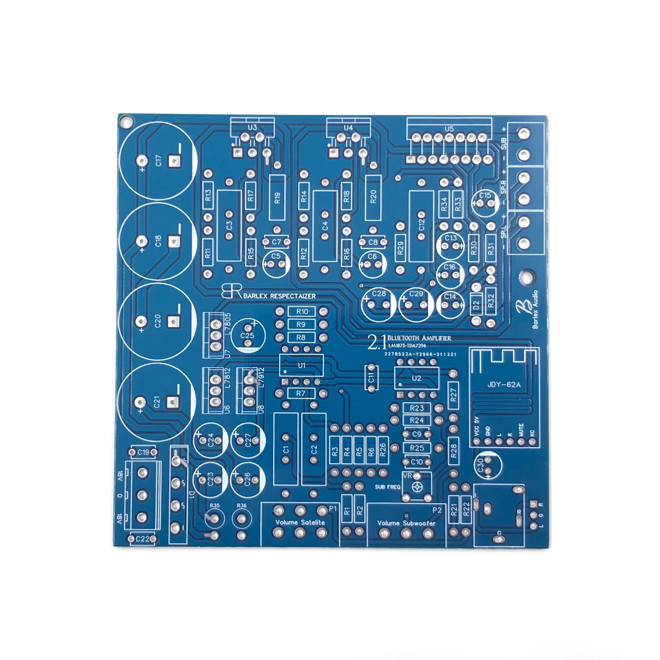 2.1 Channel Bluetooth Amplifier Circuit Board PCB 110W Stereo Sound Power Amp with Subwoofer LM1875 TDA7294 JDY-62A DIY