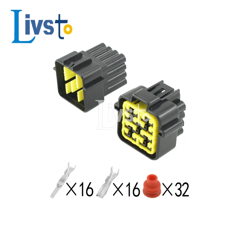 5/20 Sets 16 Pin Furukawa Waterproof Auto Wire Harness Connector 2.3MM Female Male Plug FW-C-16M-B FW-C-16F-B DJ7161Y-2.3-21/11