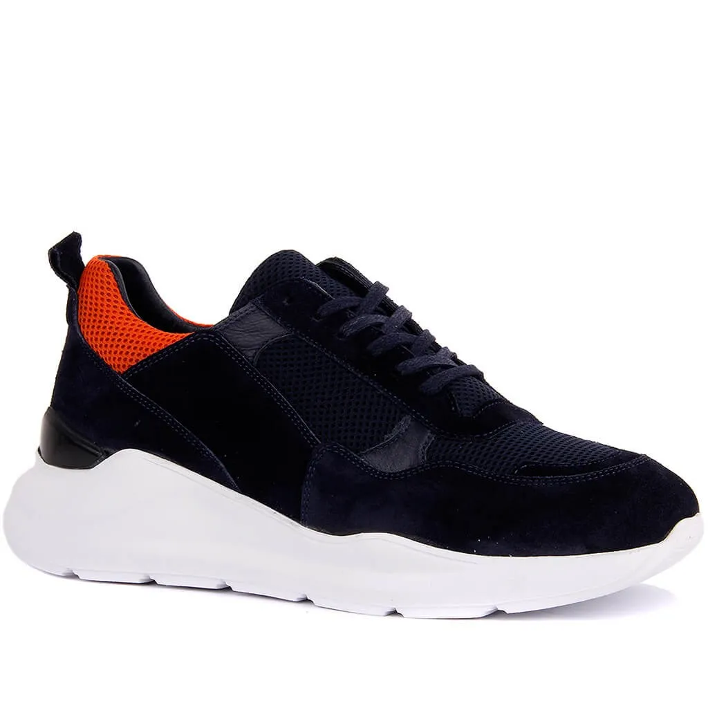 Segel Lakers-Navy Blue Suede Leder Männer Sneaker