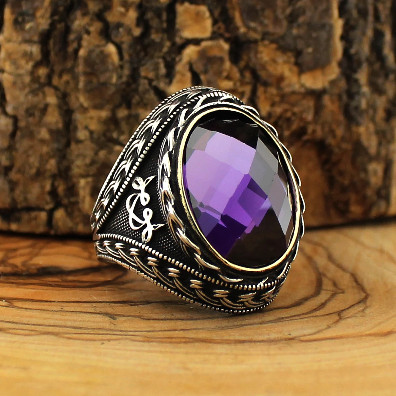 Pukka Real Pure 925 Sterling Silver Natural Stone Ring For Men Women High quality Jewelry Fashion Vintage Handmade Gift Agate Onyx Zircon Punk Retro Turkish Style Mens Accessory