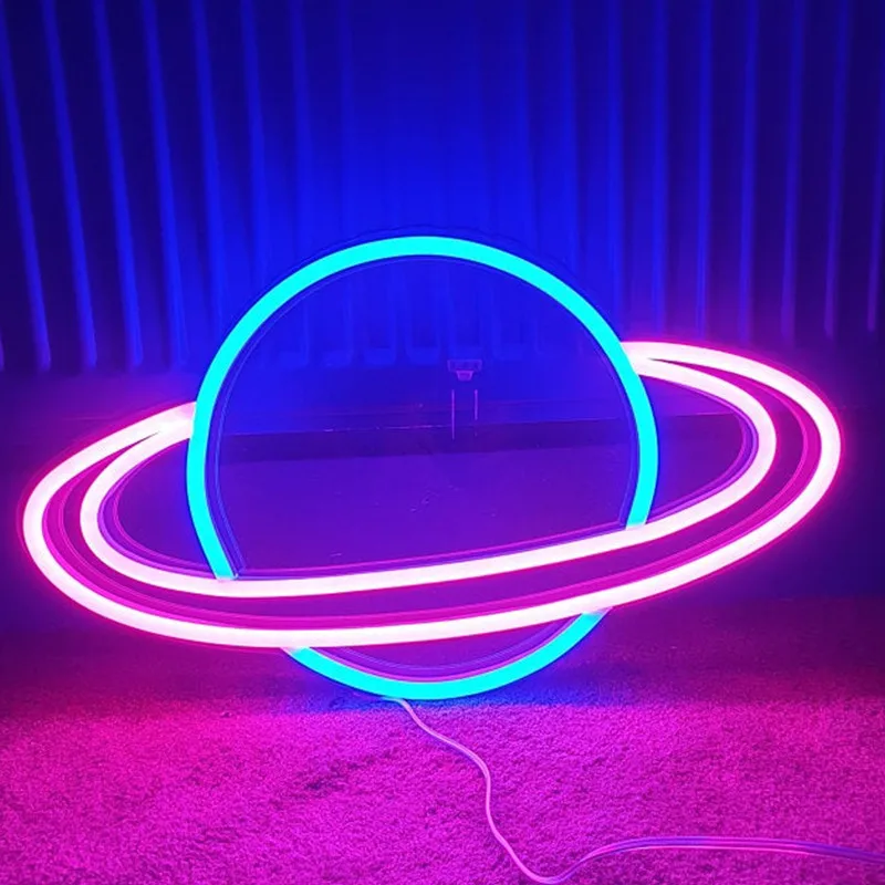 

Planet Neon Sign Saturn Neon Sign Space Neon Sign Custom Neon Sign Wall Decor Bedroom Decor Flex Led Neon Light