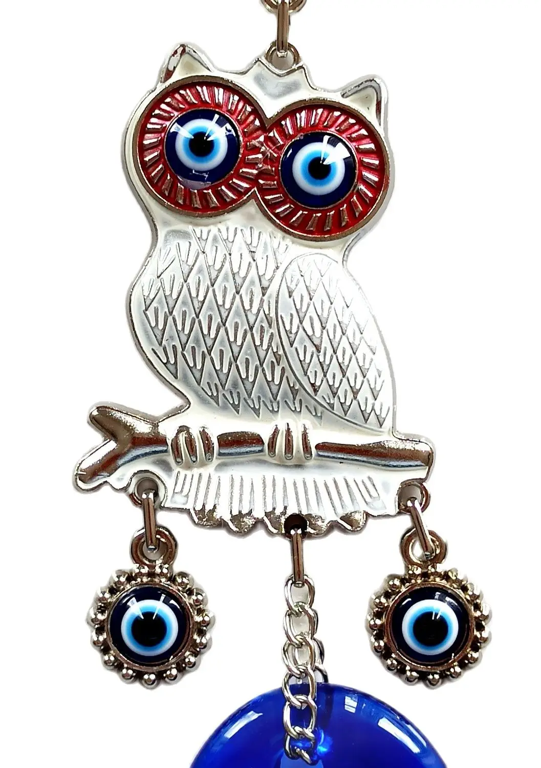 Glass Evil Eye Beads Mini Owl Wall Ornament