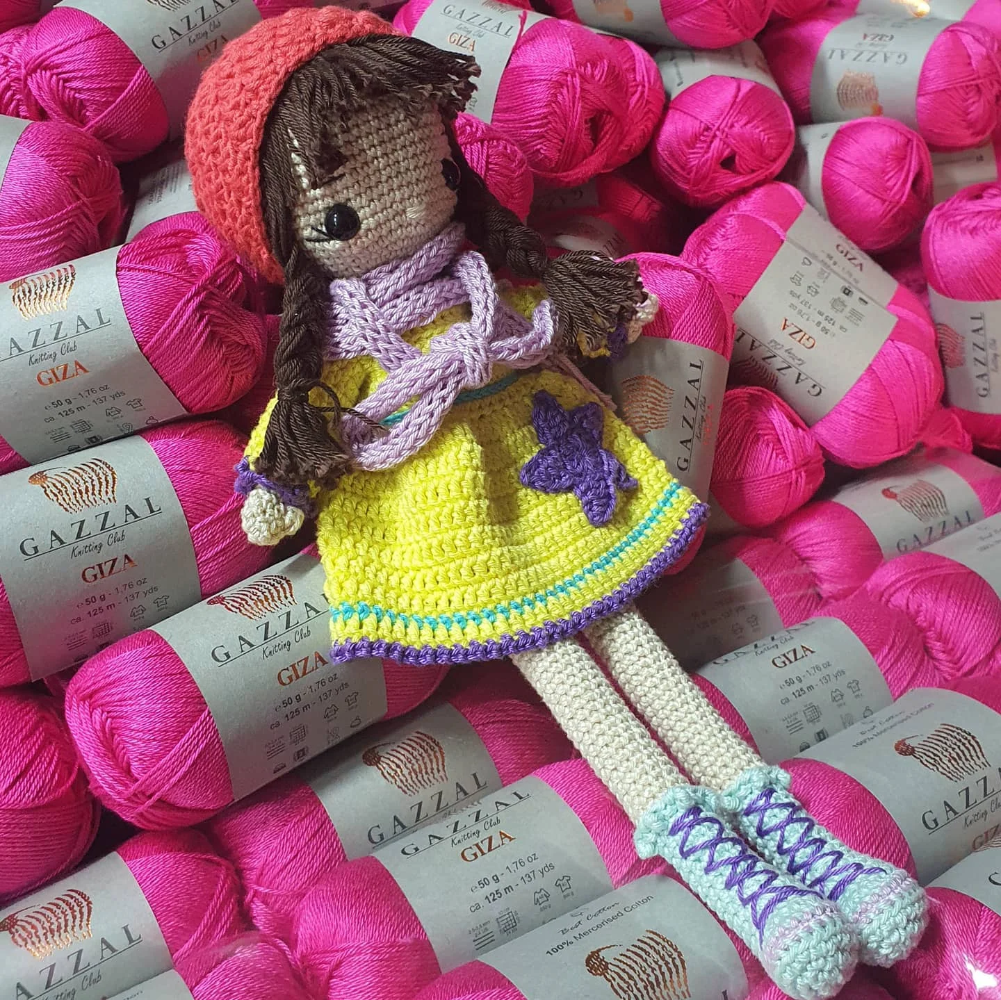 Gazzal Giza Ball Hand Knitting Yarn, 50 grams 125 meters, Thread Mercerized Cotton, Autumn / Winter Season, Amigurumi, Crochet, Clothes, Cardigan,