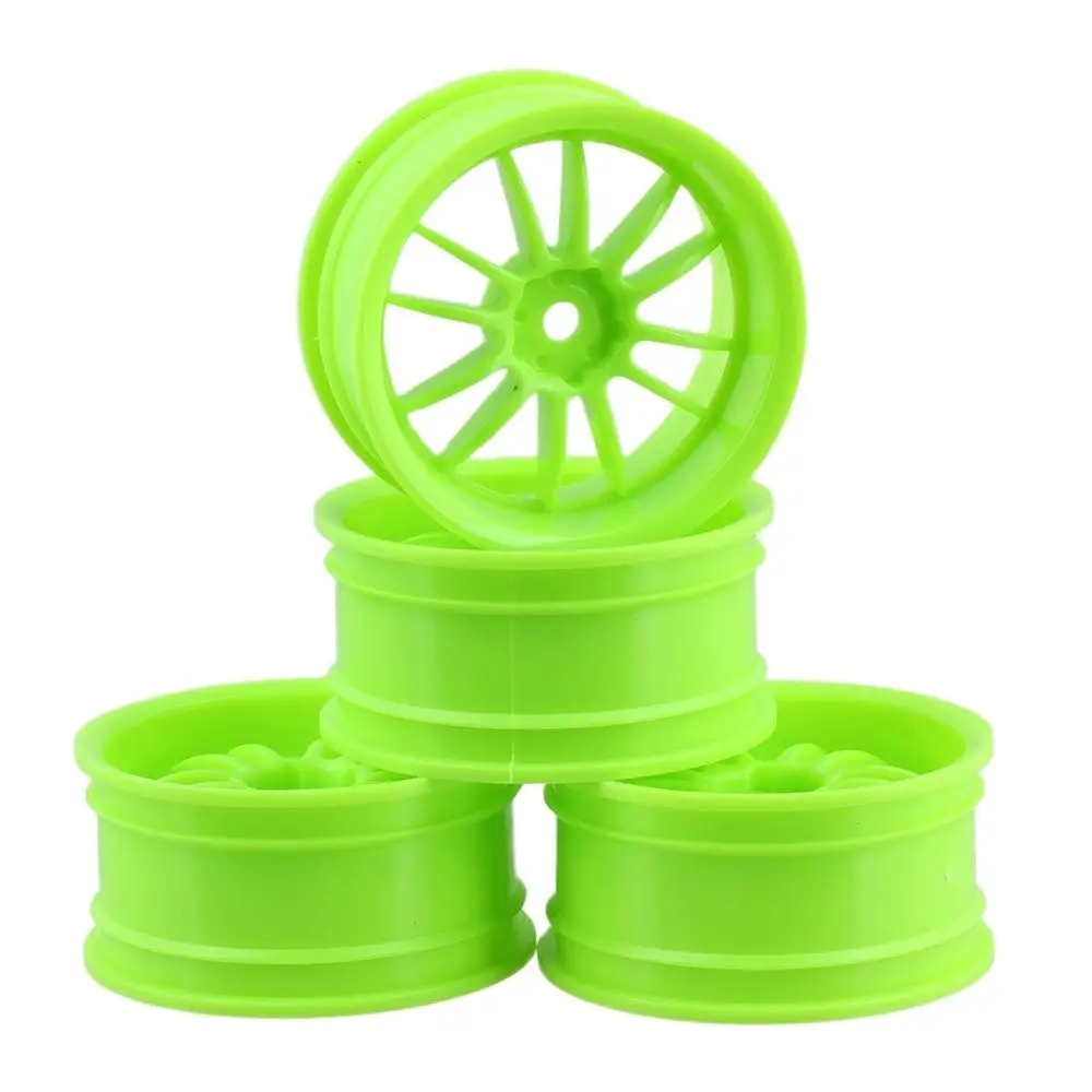 Kforce. Set 4 wheel rims for RC 1/10 green 6mm OFFSET cars. Touring, Drift Wheel Rim. 1/10 rc tires