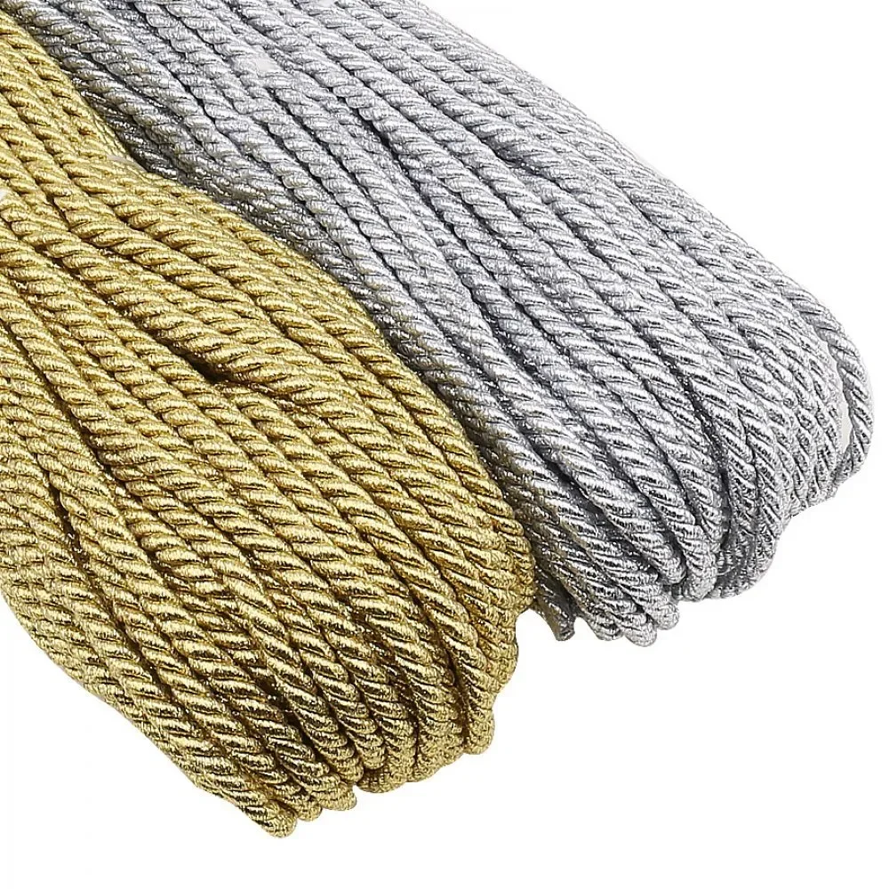 50M Silvery Cord Rope Rope Cord Rope Natural Jute Twine Twine Rope Braided Jute Rope Cord Rope Crafts Gift Wrapping Christmas