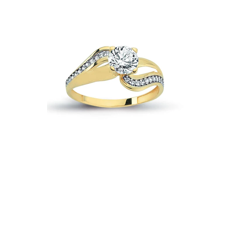 14K Solid Gold Solitaire Gracious Engagement Wedding Ring