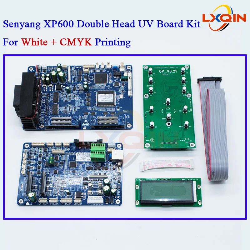 LXQIN Senyang UV Board Kit for Epson XP600 Double Head Printer Board for Printing Color and White ink W+CMYK DX10 DX11 boards