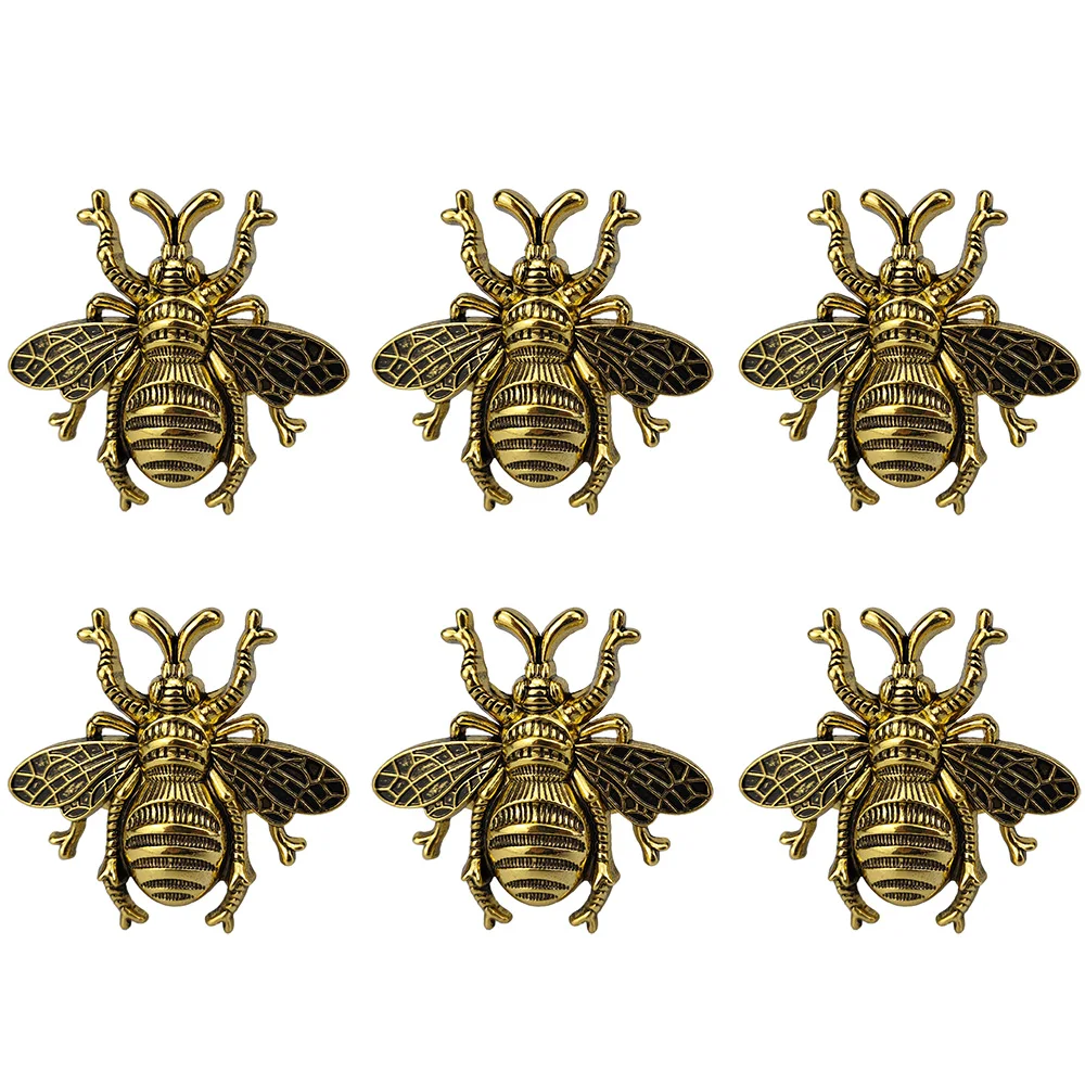 6 Piezas/lote Anillos para Servilletas de Abeja, Anillo para Servilletas de Abeja, Soporte para Servilletas con Diseño de Insecto para Bodas, Decoración Ecológica de Metal para Mesa de Comedor del Hogar