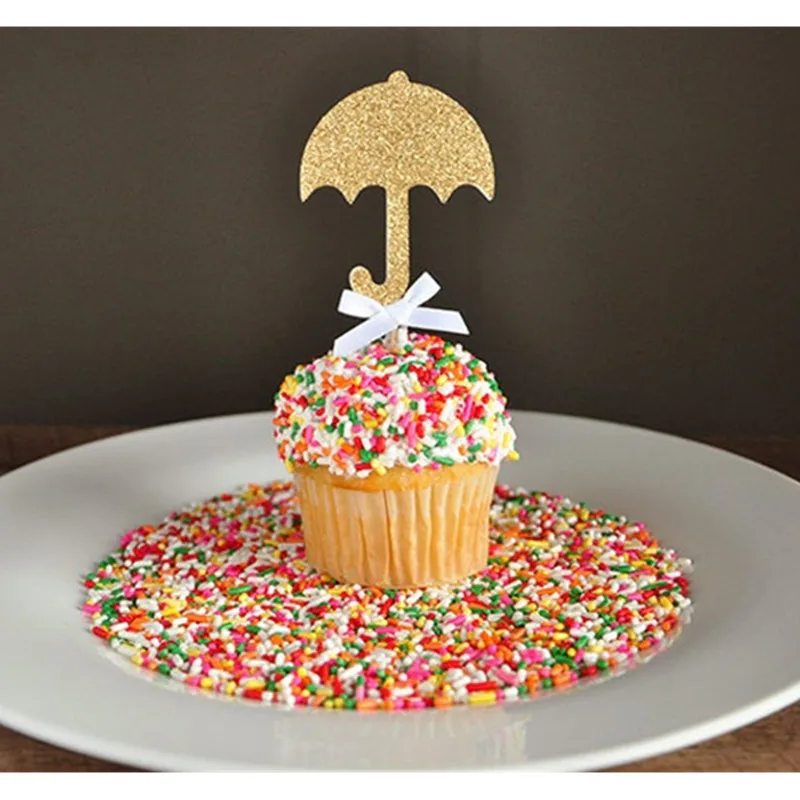 

Personalised Glitter Umbrella Cupcake Toppers, Baby Shower Decorations, Sprinkle Shower milestones Birthday Baby Shower