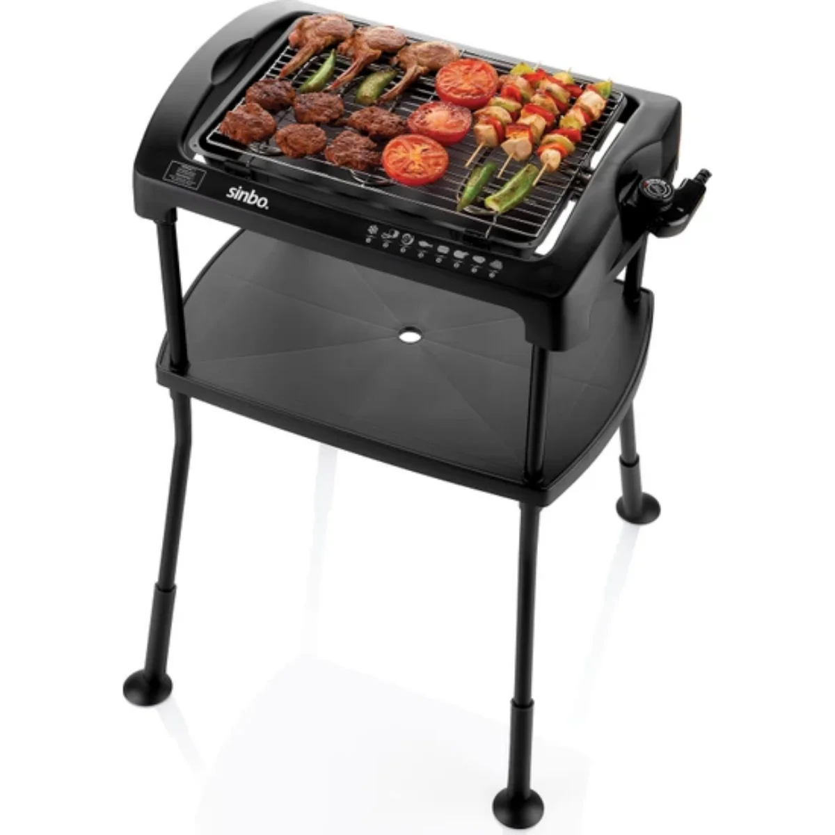 Portable Electric Barbeque with Stand, Electric Grill Gridders Smokeless Nonstick Indoor Outdoor Kitchen Chefs BBQ Cooking Stove