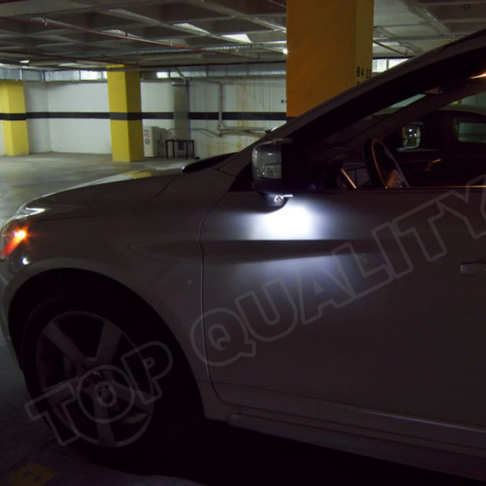 2x LED Under Mirror Puddle Light For Volvo V40 V50 V60 V70 MK3 C70 MK2 XC90 XC70 Jaguar XK XF Under Mirror Welcome Lamp