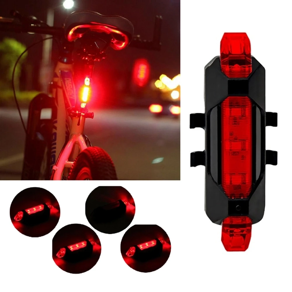 Bike Flashlight Led Rechargeable Strong Bicycle Flag Strong Bicycle Cycling Cycling USB 4 Modes Use