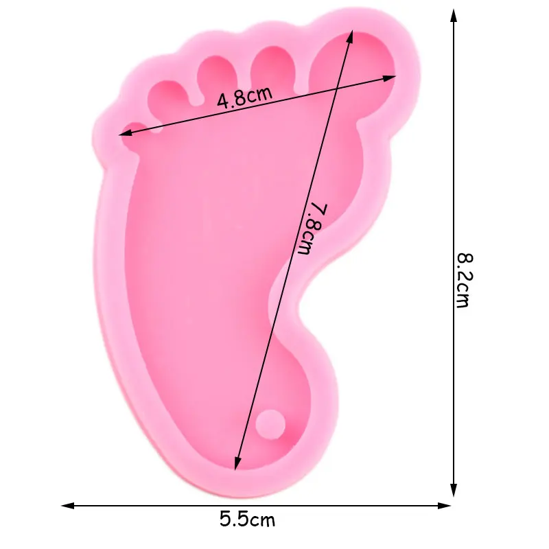 Shiny Foot Shape Epoxy Craft Silicone Keychain Mold DIY Handmade Jewelry Making Necklace Molds Pendant Charms Keychains Mould