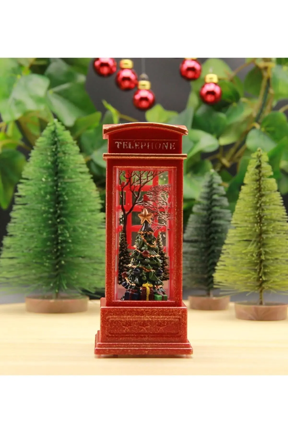 

Christmas Light Phone Booth Lamp Merry Christmas Lamp Ornaments Christmas Decoration Lights 2022 New Year Gift for Child Party