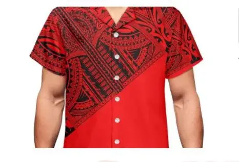 Pocket Short Sleeve Shirt Tribal Islanders Polynesian Clothes Polynesian Tribal Clothing Samoan Puletasi Viking