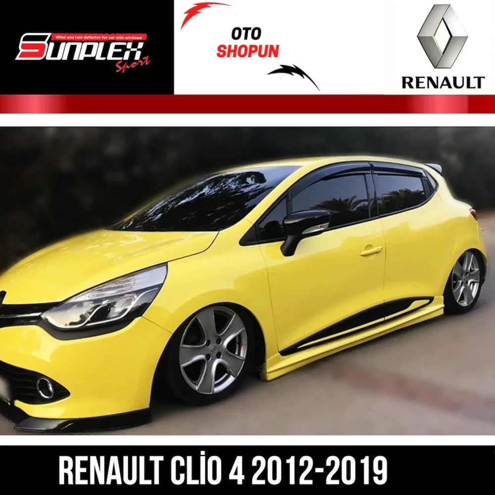 Renault Clio 4 Wind Deflector 2012 2013 2014 2015 2016 2017 2018 2019 Sport Rain Window Visor Piano Zwarte Auto auto Accessoire