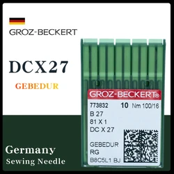 50 sztuk DCX27 (B27) GEBEDUR żaroodporne groz-beckert igły do przemysłowej owerloku maszyna do szycia JUKI brat PEGASUS tytanu