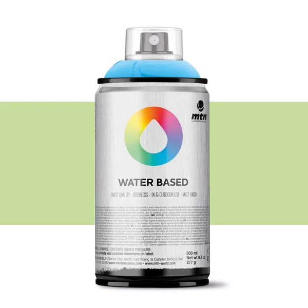 Spray paint brand MTN Water Based Color Phathalo Green Light 300 ml Montana low pressure Little Ideal smell interior