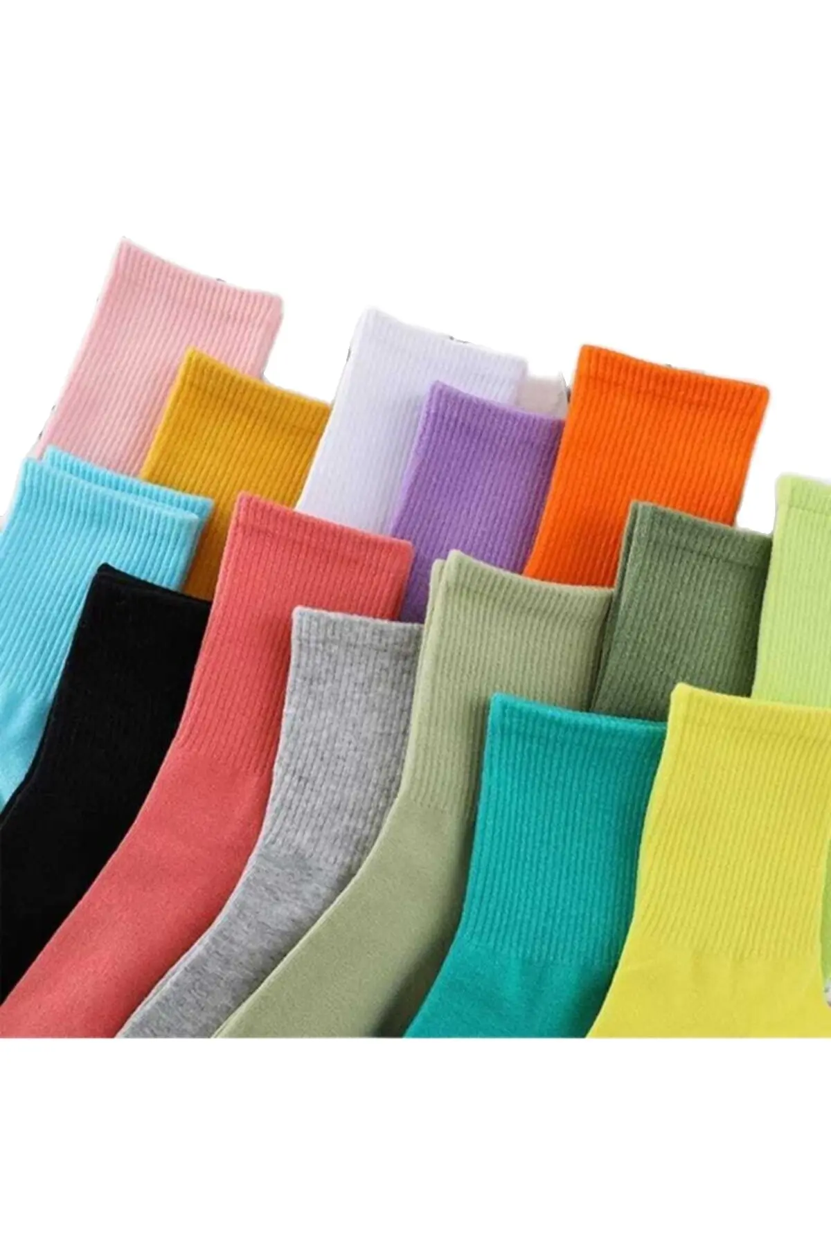 

Solid Colors Cotton Sports College Socks 10 Pairs