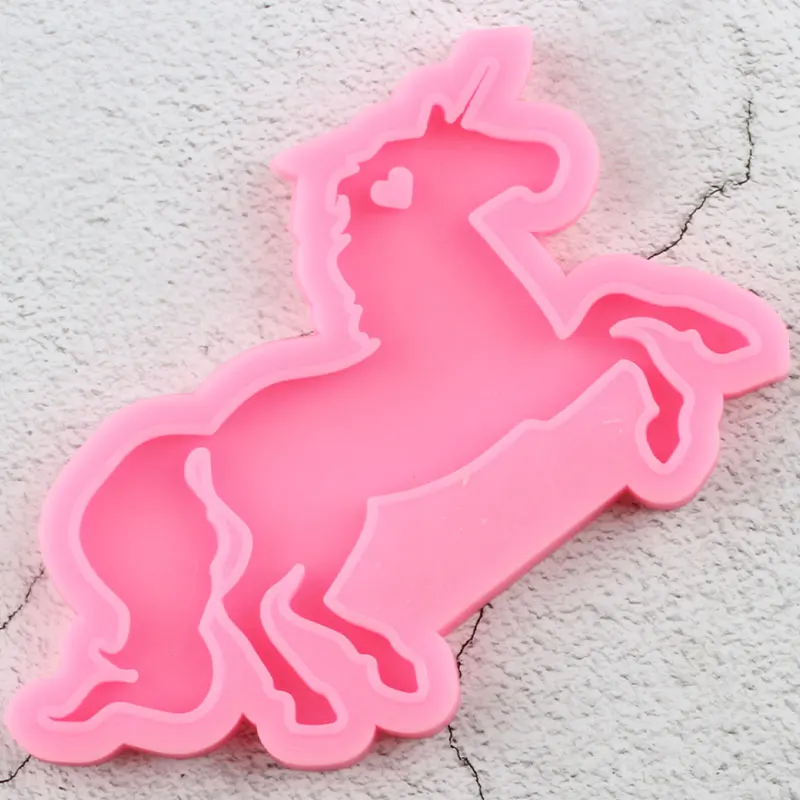 Shiny Pegasus Unicorn Silicone Molds Epoxy Resin Mold Craft Custom Keychain DIY Handmade Charms Mould Pendant Polymer Clay