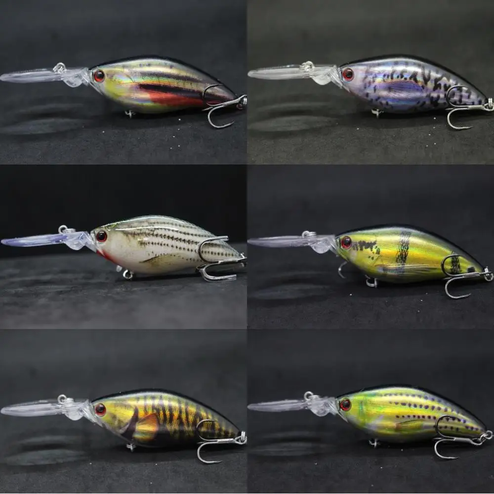 wLure Crankbait Fishing Lure 11cm 18.5g RealSkin Painting Cutting Blade Hooks Deep Diver 4-5 Meters Tight/Fast Action HC739