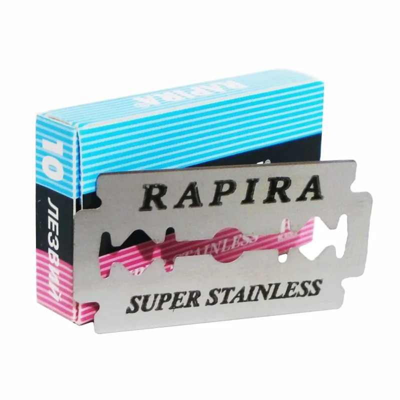 Cuchillas de afeitar RAPIRA Super inoxidable, doble filo, 100 piezas