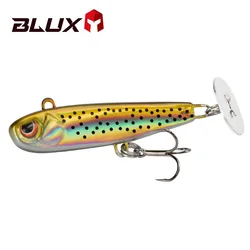 BLUX-anzuelo para pesca de metal, señuelo rígido con sonajero, de 38mm y 44 mm, de color brillante, fabricado con zinc, cebo para peces como lubina, trucha