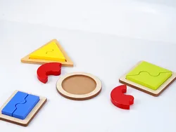 Mini Puzzle for Learning Color and Shape Early Education Geometric Figure Game Montesorri Toy to Toddler Newborn Kid Children