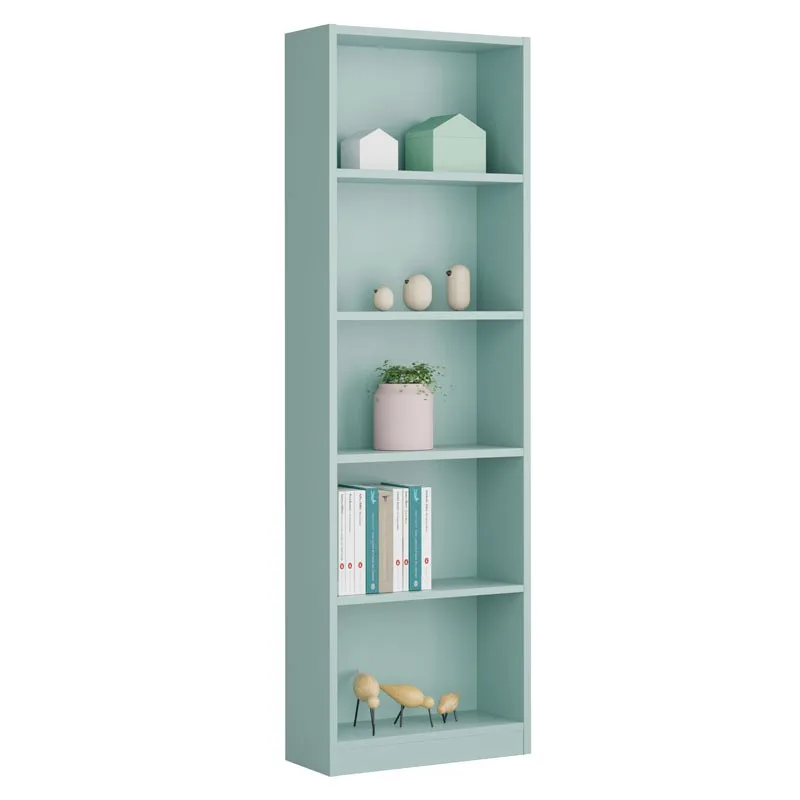 Youth bookshelf, children's bedroom shelf, Green shelf 5 shelves. Measures: 52x180x25 cm