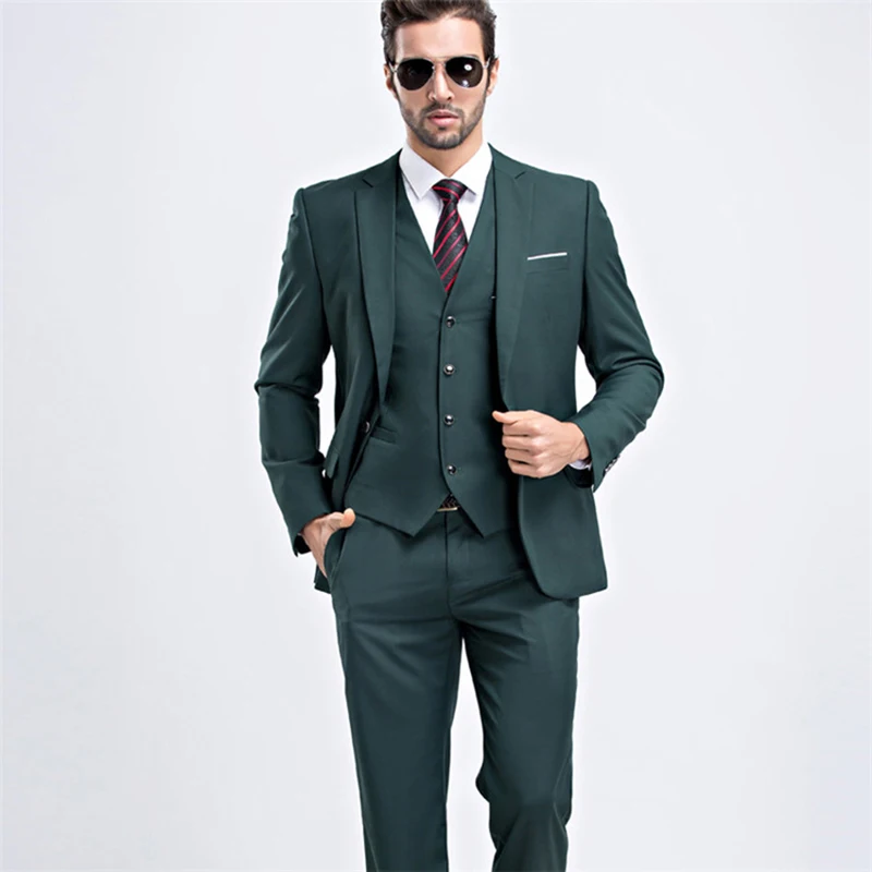 

New Design Wedding Suits for Men Plus Size Groom Tuxedo Slim Fit 3 Piece Formal Business Casual Male Suit Set Trajes De Hombre