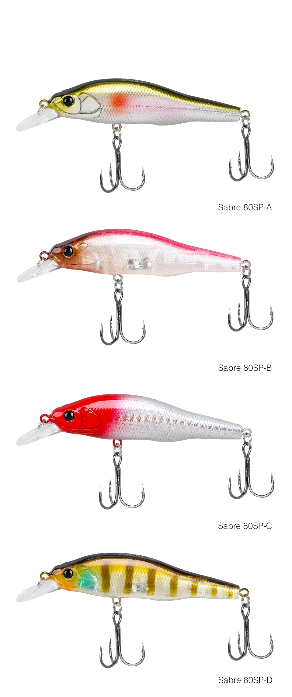TSURINOYA 3,15 Zoll 80SP Suspend Minnow Sabre 80 mm 10,3 g künstlicher Bass Pike Hard Baits Shiner Shad Angelköder Jerkbait – Detail 13