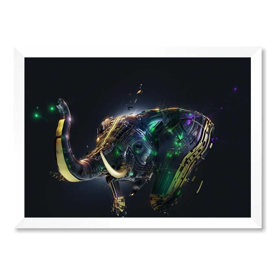 Quadro Elefante Time To Dream Com Vidro