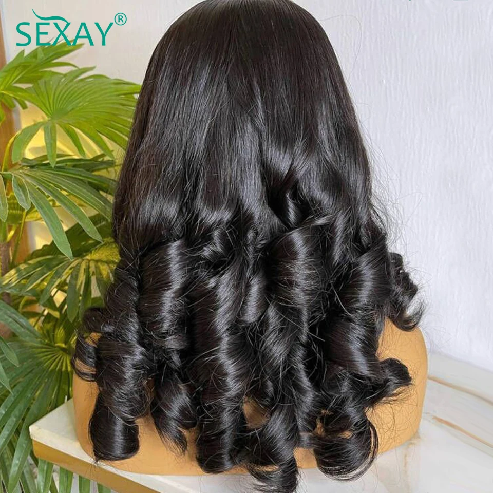 Perucas do cabelo humano do fechamento do laço da onda do romance de sexay pré arrancadas 30 Polegada brasileiro bouncy funmi encaracolado peruca do