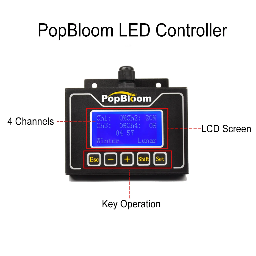 Controller luce LED per acquario per PopBloom T30, T75, RS90, 6 Pin per T75, 8 Pin per T30 RS90