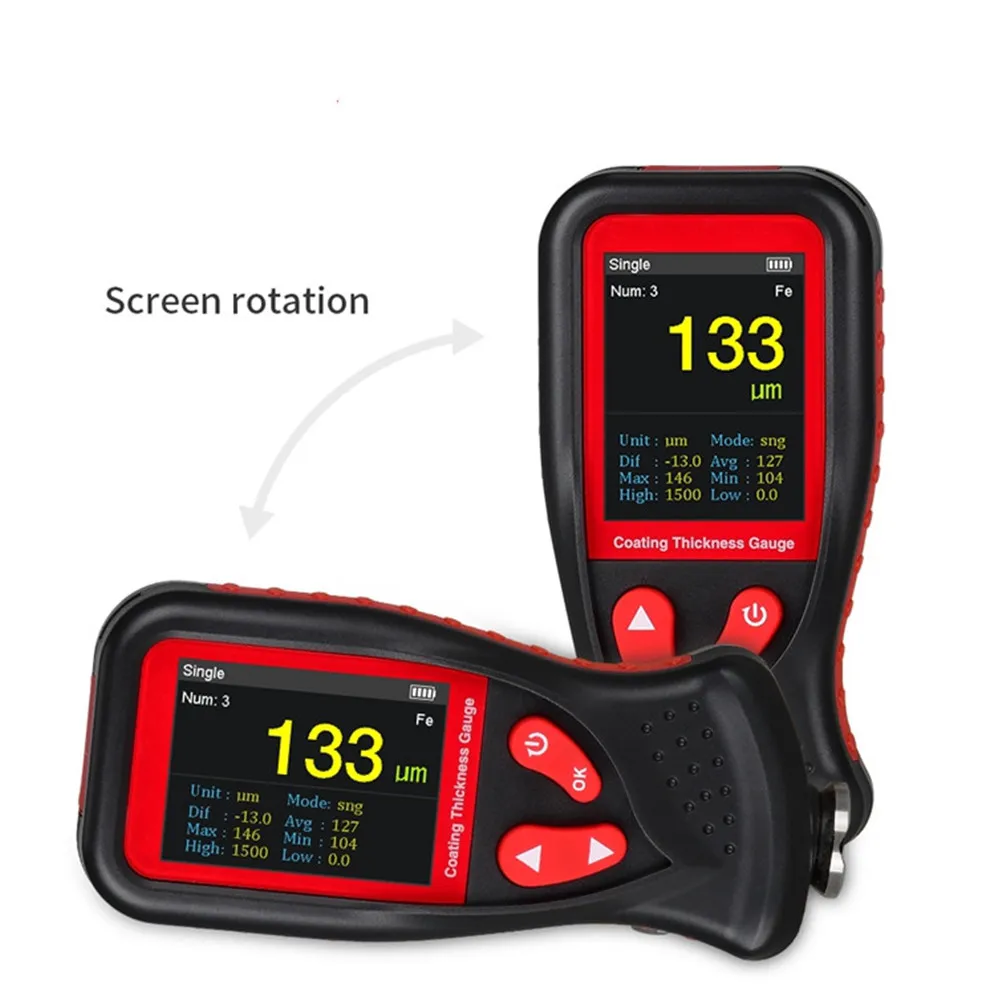 Benetech-デジタルスルーコーティング厚計、gt231、0-1800度充電式、車の塗装厚計、車のフィルム厚、5個